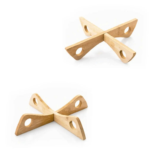 PENTOL - UP™ X3 Trivets – Bamboo Foldable Set for Pots & Pans - 