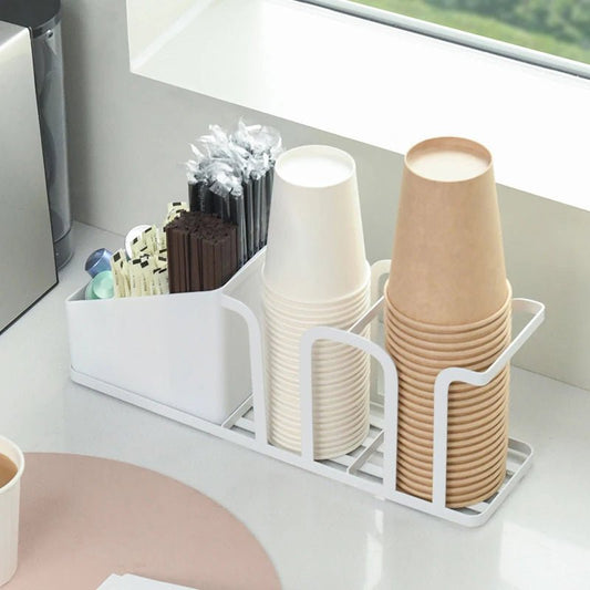 PITOU™ Coffee Organizer – Minimal Caddy for Cups & Condiments - 
