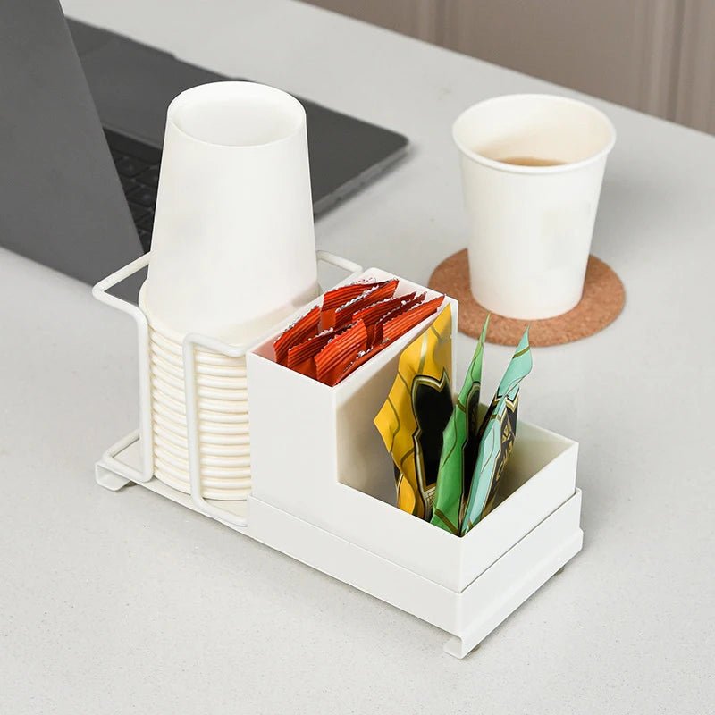 PITOU™ Coffee Organizer – Minimal Caddy for Cups & Condiments - 