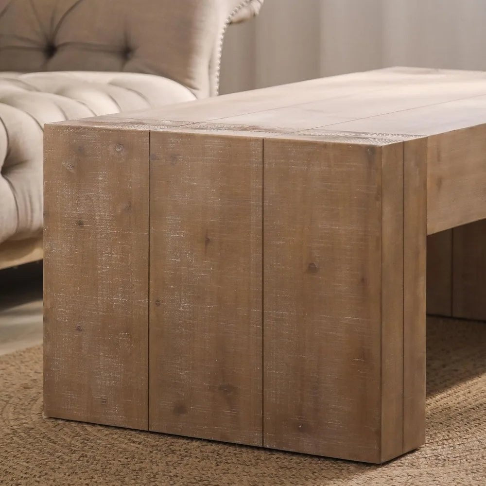Rectangular coffee table RIGA™ – Natural wood with clean lines - 