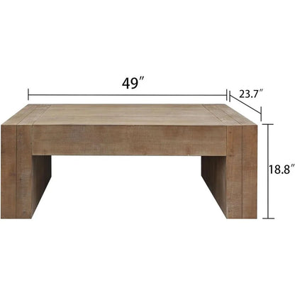 Rectangular coffee table RIGA™ – Natural wood with clean lines - 
