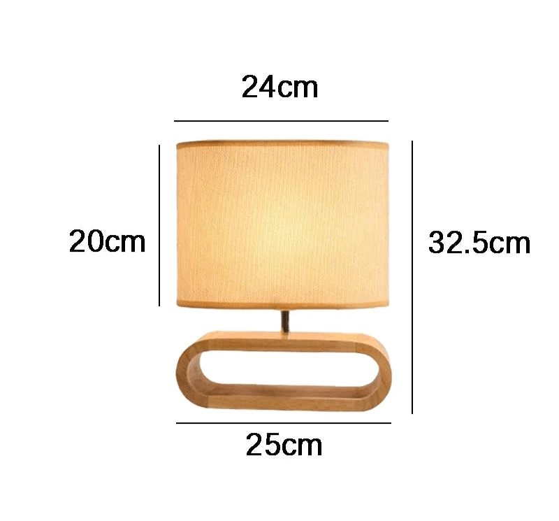 ROI™ Wooden Table Lamp – Soft Fabric Shade & Modern Base - 
