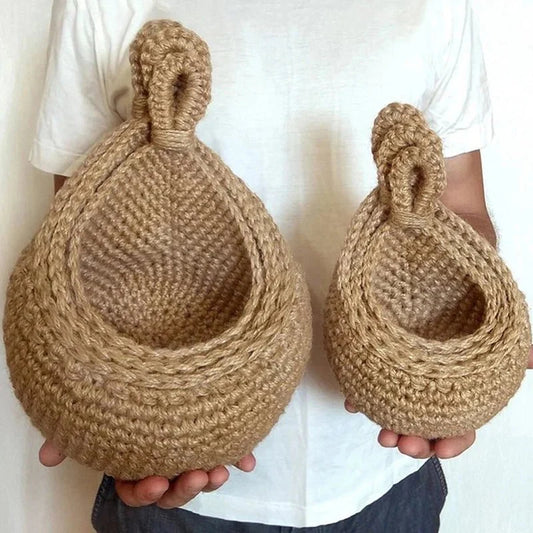 SACCOTCH™ Wall Basket – Woven Hanging Organizer for Natural Decor - 