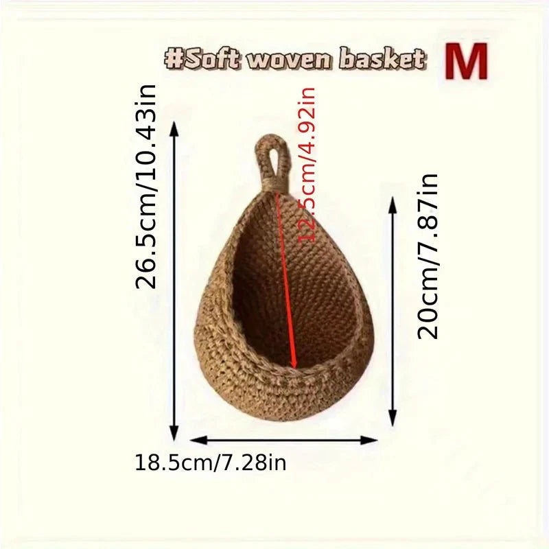 SACCOTCH™ Wall Basket – Woven Hanging Organizer for Natural Decor - 