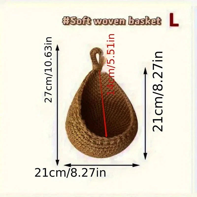 SACCOTCH™ Wall Basket – Woven Hanging Organizer for Natural Decor - 