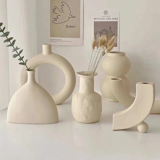 SIMPLINE™ Decorative Vases – Minimalist Nordic Ceramic Set - 
