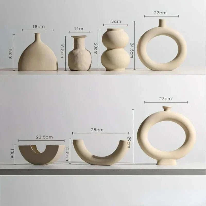 SIMPLINE™ Decorative Vases – Minimalist Nordic Ceramic Set - 