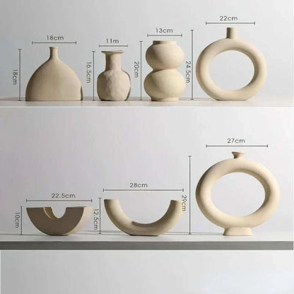 SIMPLINE™ Decorative Vases – Minimalist Nordic Ceramic Set - 