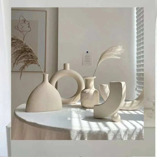 SIMPLINE™ Decorative Vases – Minimalist Nordic Ceramic Set - 