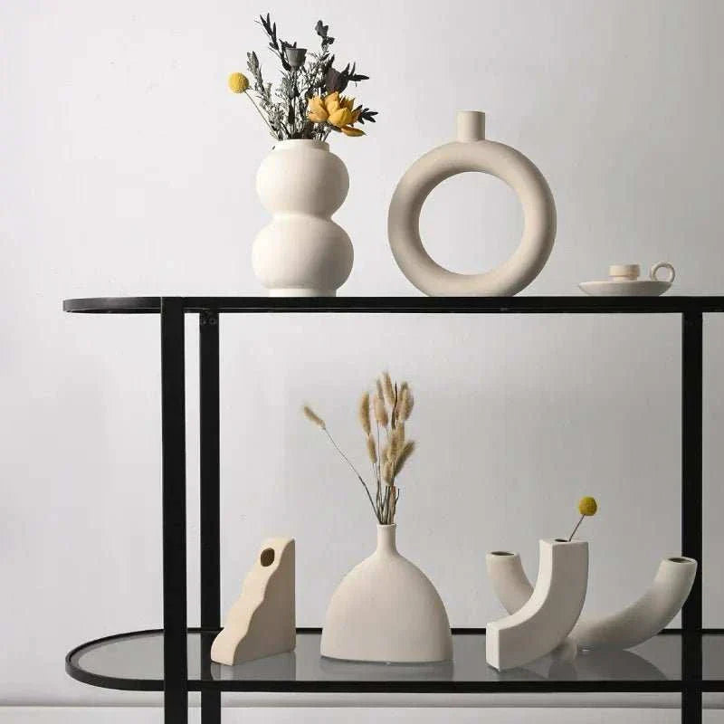 SIMPLINE™ Decorative Vases – Minimalist Nordic Ceramic Set - 