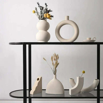 SIMPLINE™ Decorative Vases – Minimalist Nordic Ceramic Set - 