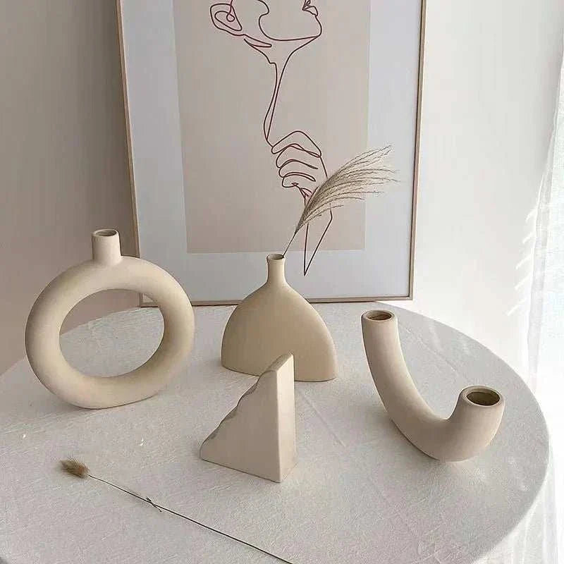 SIMPLINE™ Decorative Vases – Minimalist Nordic Ceramic Set - 