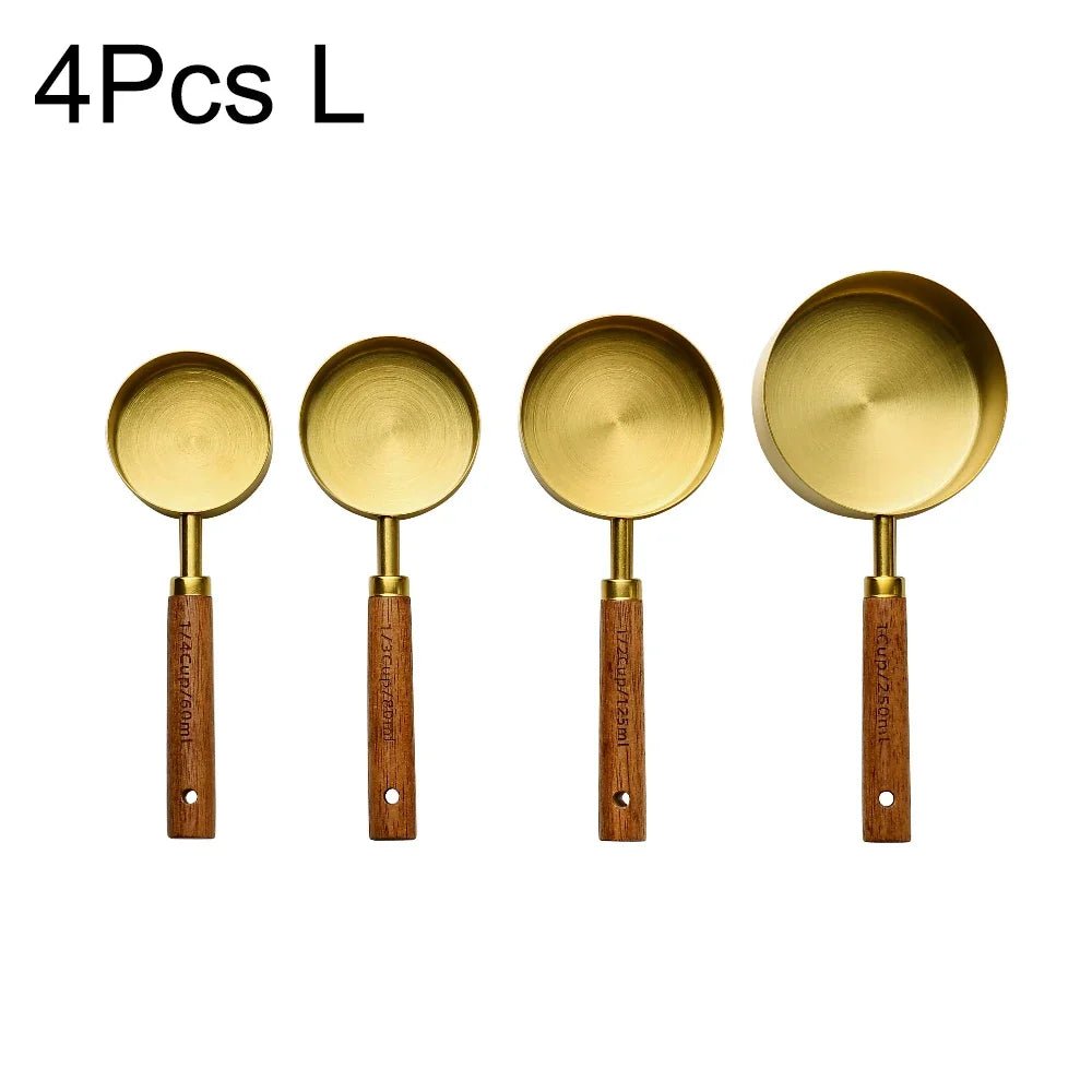 SOF™ Measuring Cups Set – Matte Black & Wood Handles - 