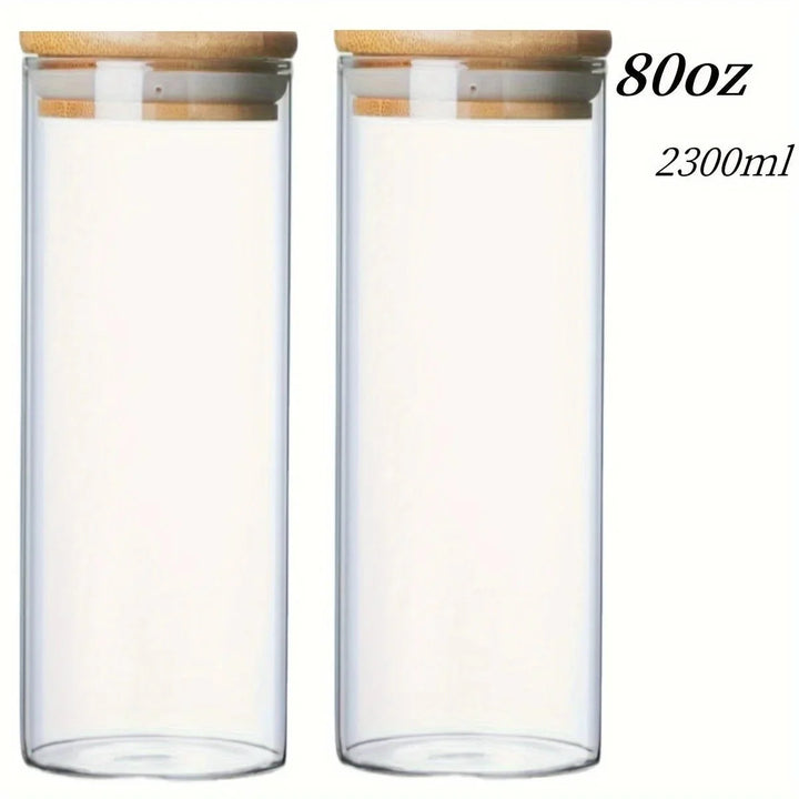 SPAGHETTINO™ Storage Jar – Glass Container with Bamboo Lid - 
