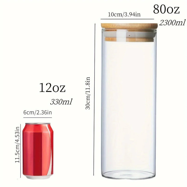 SPAGHETTINO™ Storage Jar – Glass Container with Bamboo Lid - 