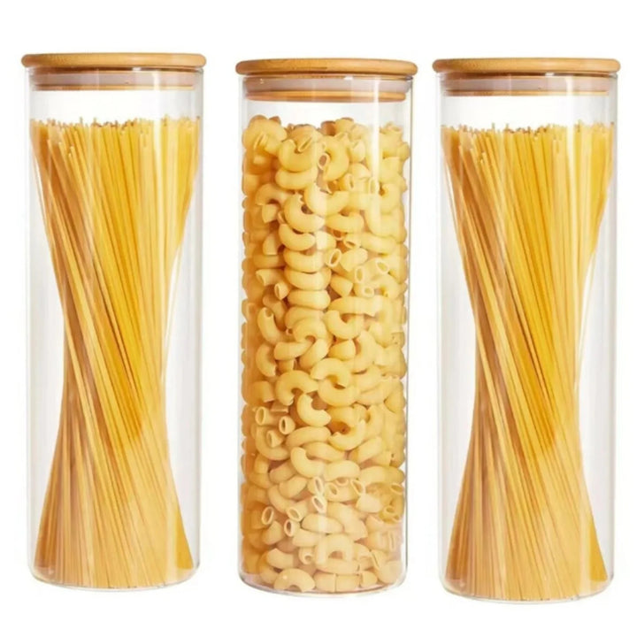 SPAGHETTINO™ Storage Jar – Glass Container with Bamboo Lid - 