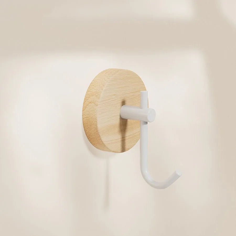 STILUK™ Adhesive Wood Towel Hook – Japandi Wall Holder - 