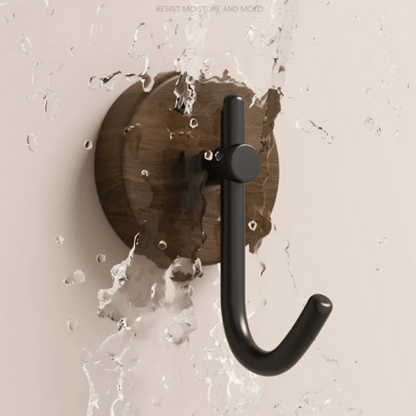 STILUK™ Adhesive Wood Towel Hook – Japandi Wall Holder - 