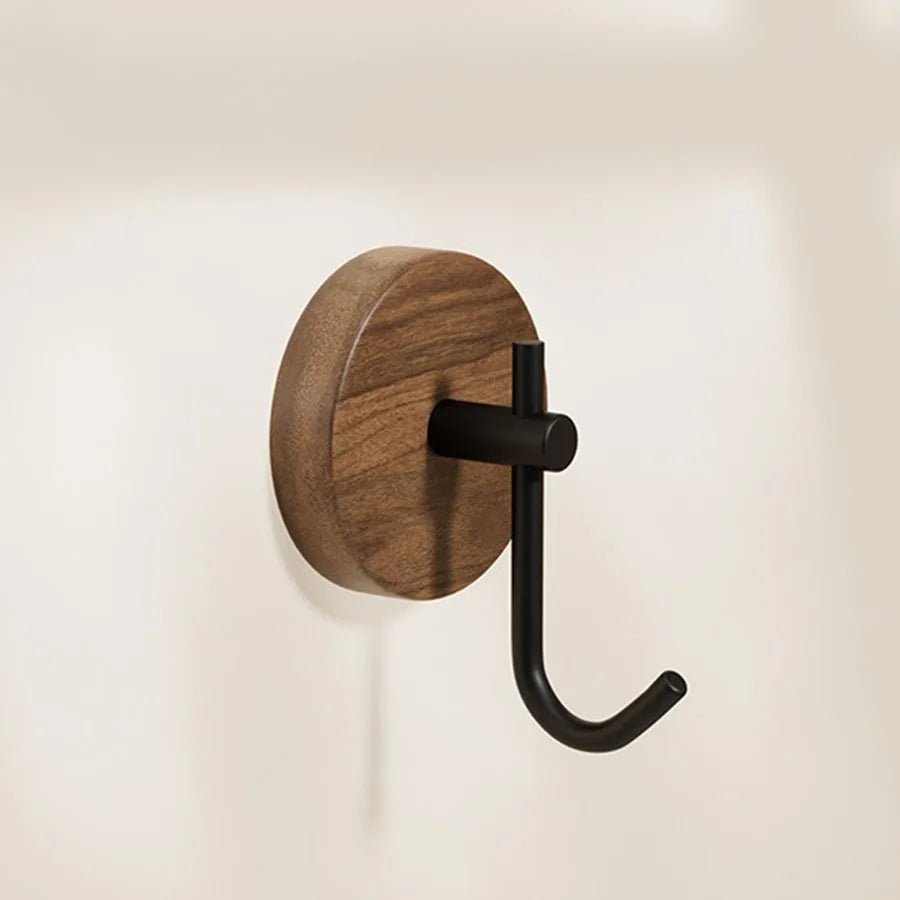 STILUK™ Adhesive Wood Towel Hook – Japandi Wall Holder - 