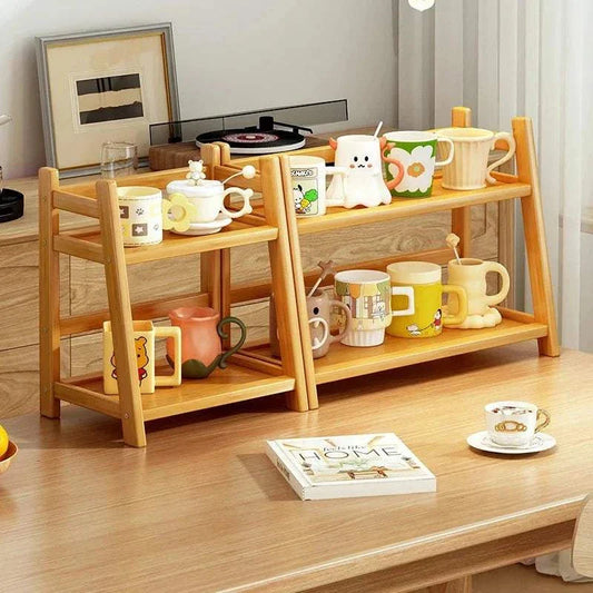 STINE™ Plant Stand – Bamboo Rack with 2 Tiers for Pots or Storage - 
