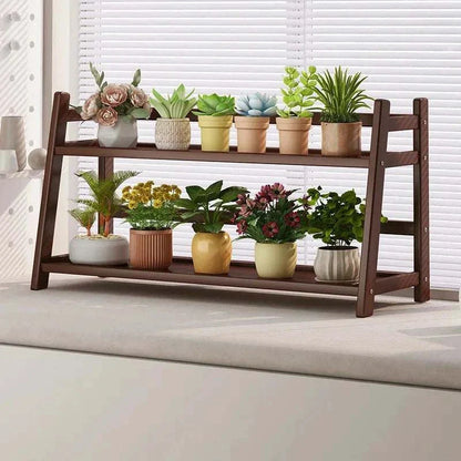 STINE™ Plant Stand – Bamboo Rack with 2 Tiers for Pots or Storage - 