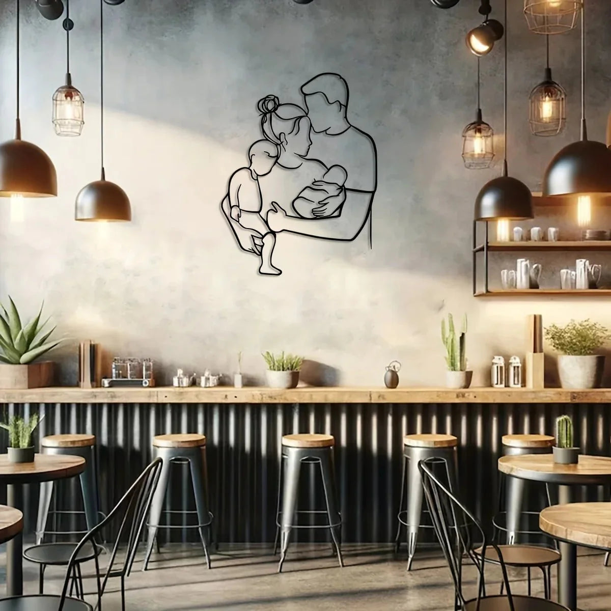 SWEETDREAM™ Wire Wall – Family Art in Minimal Line Style - 