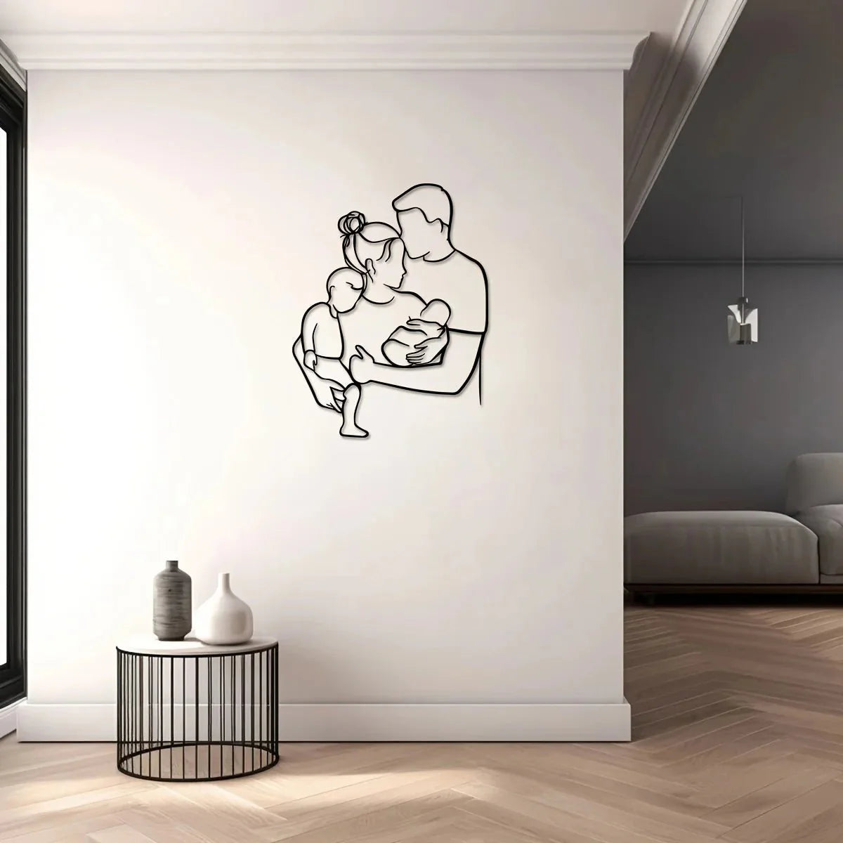 SWEETDREAM™ Wire Wall – Family Art in Minimal Line Style - 