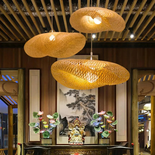 T - HAND™ Bamboo Pendant Lamp – Sculptural Ceiling Light | AURÈA HOME - 
