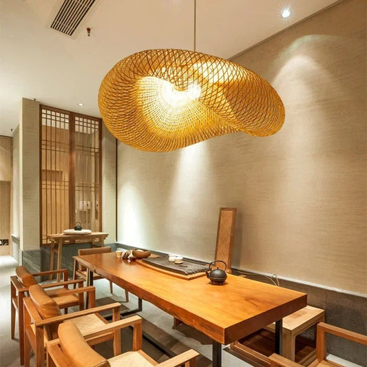 T - HAND™ Bamboo Pendant Lamp – Sculptural Ceiling Light | AURÈA HOME - 