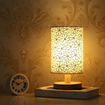 TEURUS™ USB Bedside Lamp – Dimmable Modern Fabric Light - 