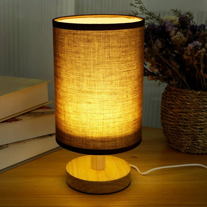 TEURUS™ USB Bedside Lamp – Dimmable Modern Fabric Light - 