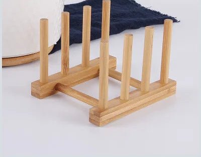 TILI™ Wooden Dish Rack – Compact Plate & Board Organizer - 