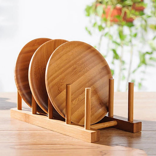 TILI™ Wooden Dish Rack – Compact Plate & Board Organizer - 