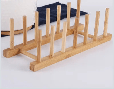 TILI™ Wooden Dish Rack – Compact Plate & Board Organizer - 