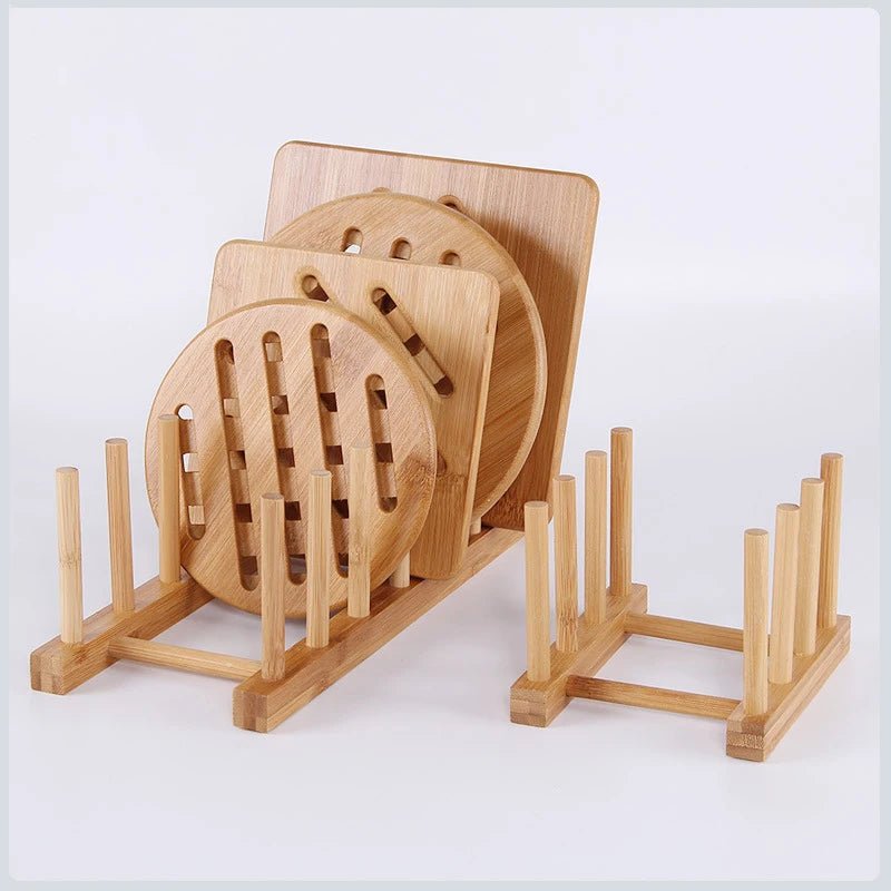 TILI™ Wooden Dish Rack – Compact Plate & Board Organizer - 
