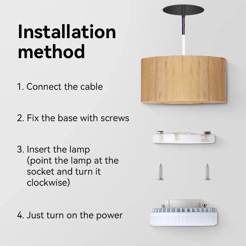 TINOQ™ Wooden Ceiling Light – GX53 LED, 9W, Warm or Neutral Light | AURÈA HOME - 