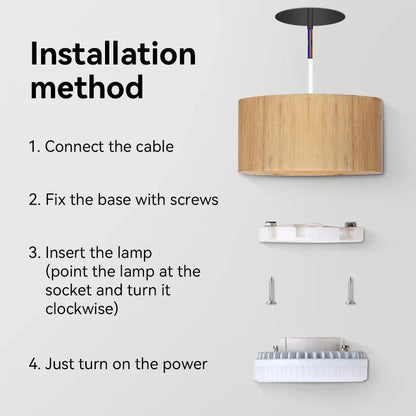 TINOQ™ Wooden Ceiling Light – GX53 LED, 9W, Warm or Neutral Light | AURÈA HOME - 