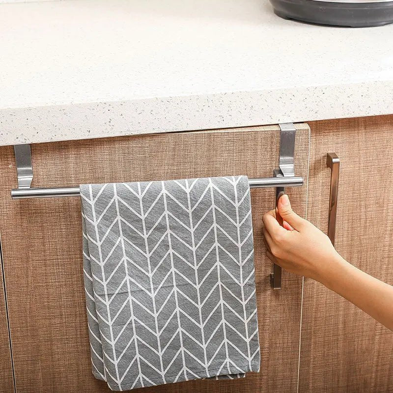TISTEAUT™ Over|Cabinet Towel Bar – Stainless Steel Rack - 