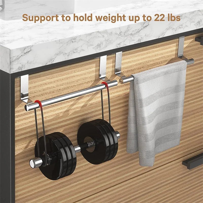 TISTEAUT™ Over|Cabinet Towel Bar – Stainless Steel Rack - 