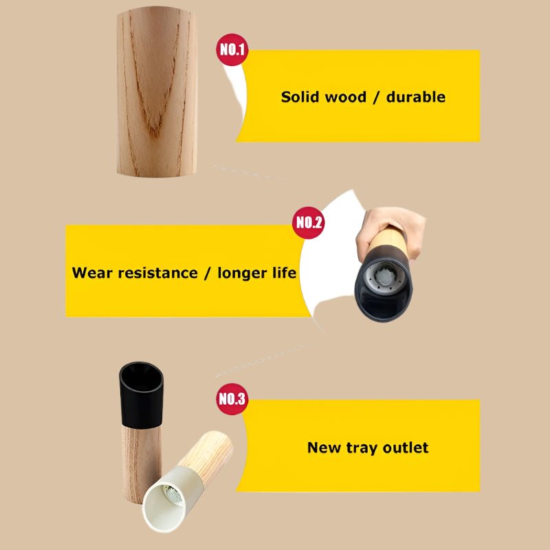 TRAC™ Wooden Spice Grinder – Ceramic Core Salt & Pepper Mill | AURÈA HOME - 