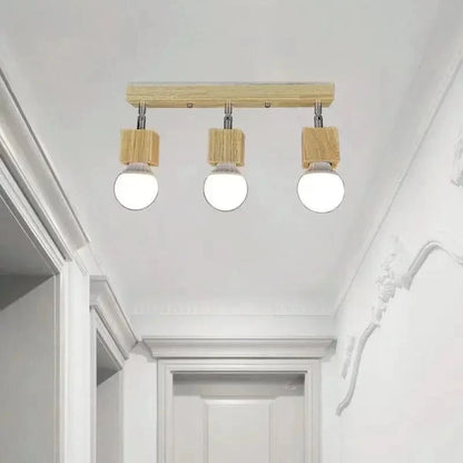 TRISK™ Wooden Ceiling Light – Rotatable LED Fixture for Dining Room - 