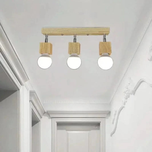 TRISK™ Wooden Ceiling Light – Rotatable LED Fixture for Dining Room - 