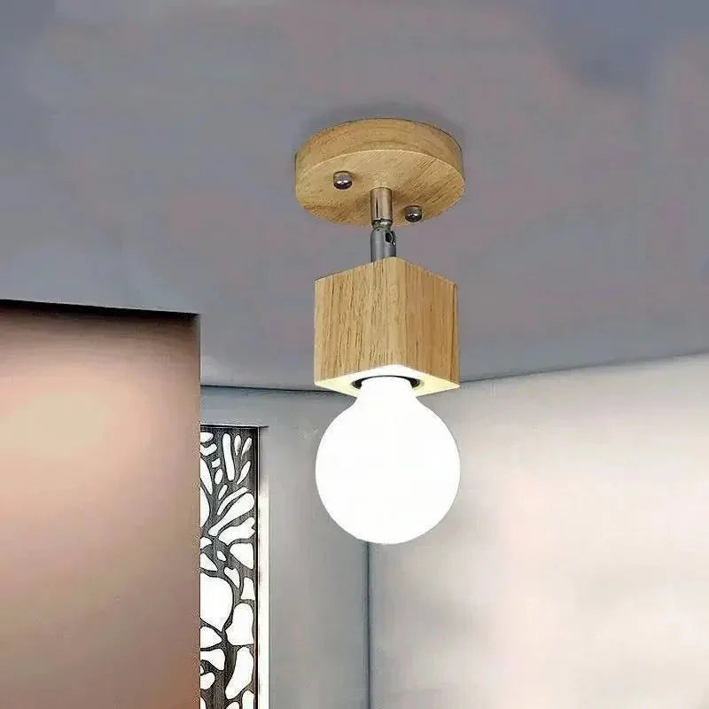 TRISK™ Wooden Ceiling Light – Rotatable LED Fixture for Dining Room - 