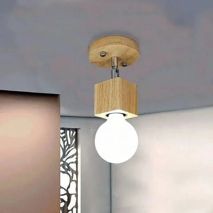 TRISK™ Wooden Ceiling Light – Rotatable LED Fixture for Dining Room - 