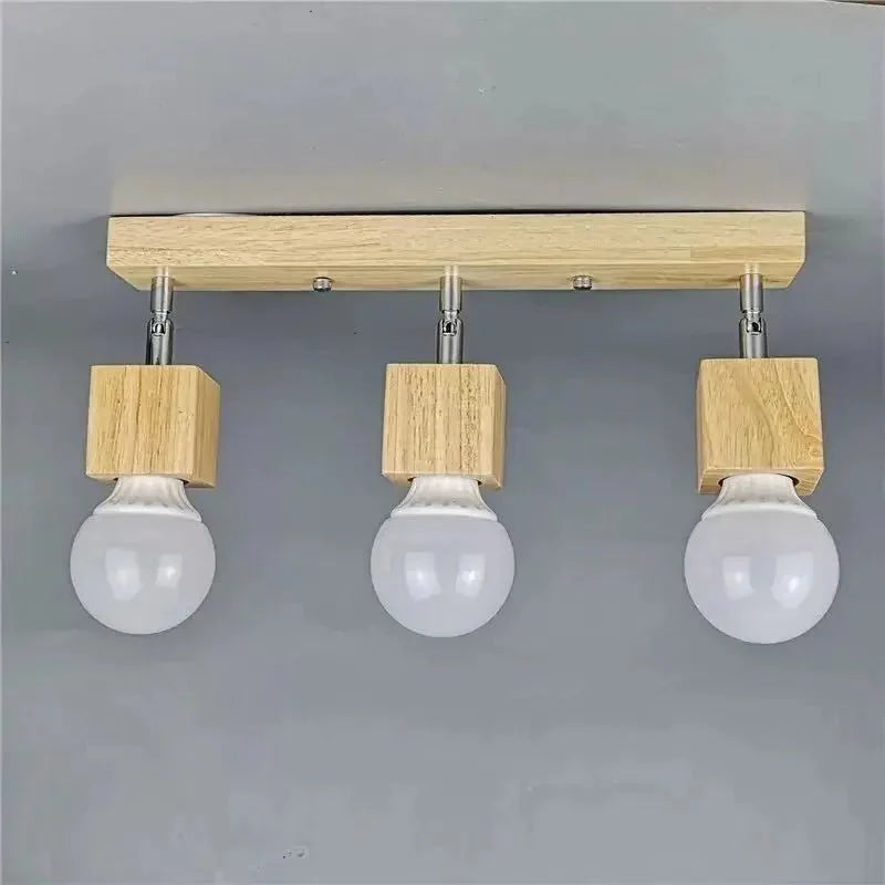 TRISK™ Wooden Ceiling Light – Rotatable LED Fixture for Dining Room - 