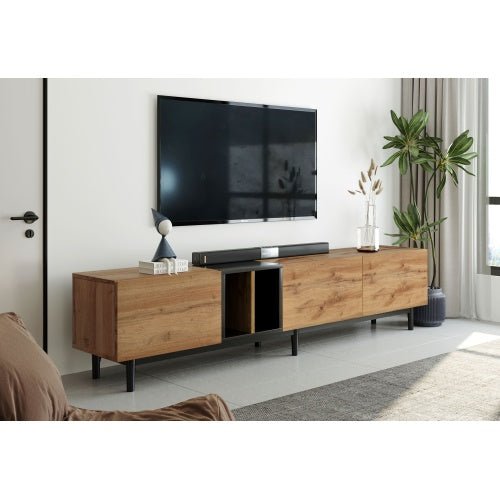 TV stand LINEA™ – Modern wood cabinet for up to 80'' screens - tv stand