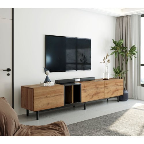 TV stand LINEA™ – Modern wood cabinet for up to 80'' screens - tv stand