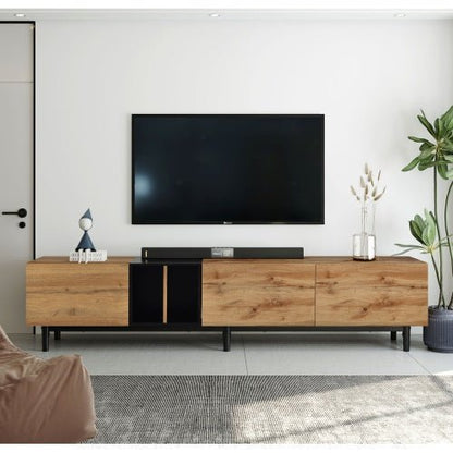TV stand LINEA™ – Modern wood cabinet for up to 80'' screens - tv stand