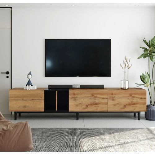 TV stand LINEA™ – Modern wood cabinet for up to 80'' screens - tv stand