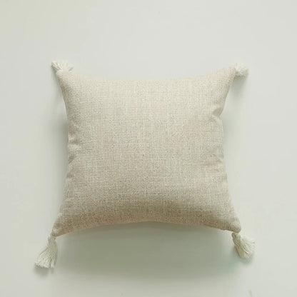 ZANZI™ Linen Tassel Pillow Cover – Boho Decorative Cushion - 